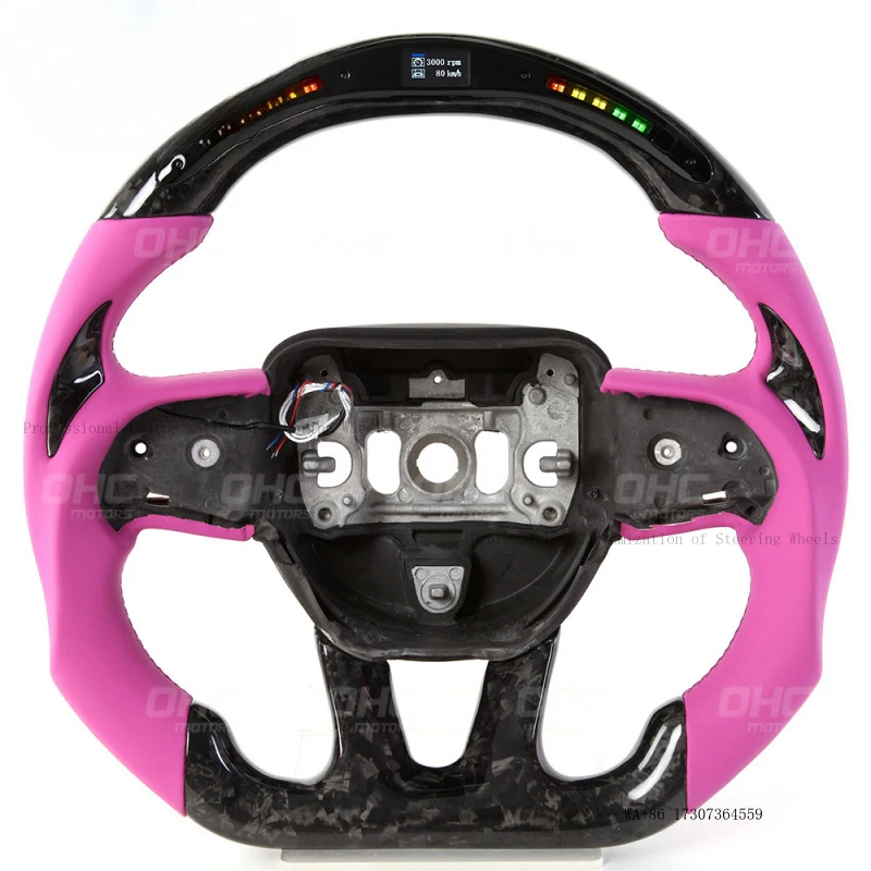 Suitable for Dodge Charger Challenger SRT LED smart pink carbon fiber steering wheel modification
Suitable for Dodge Charger Challenger SRT LED smart pink carbon fiber steering wheel modification