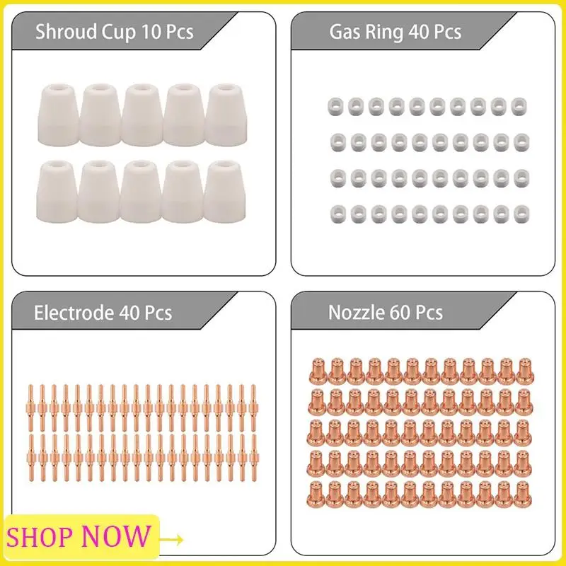 150Pcs Air Plasma Cutting Nozzle Extended Electrode Consumables Fit For CUT-40 CUT-50D CT-312
150Pcs Air Plasma Cutting Nozzle Extended Electrode Consumables Fit For CUT-40 CUT-50D CT-312