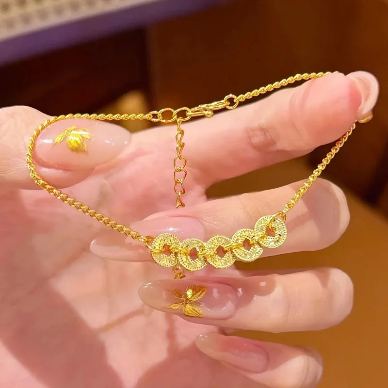 9999 24K real gold Gold Shop Same Style Five Emperor Coin Wealth Attraction Necklace Bracelet Exquisite Versatile Clavicle Chain
9999 24K real gold Gold Shop Same Style Five Emperor Coin Wealth Attraction Necklace Bracelet Exquisite Versatile Clavicle Chain