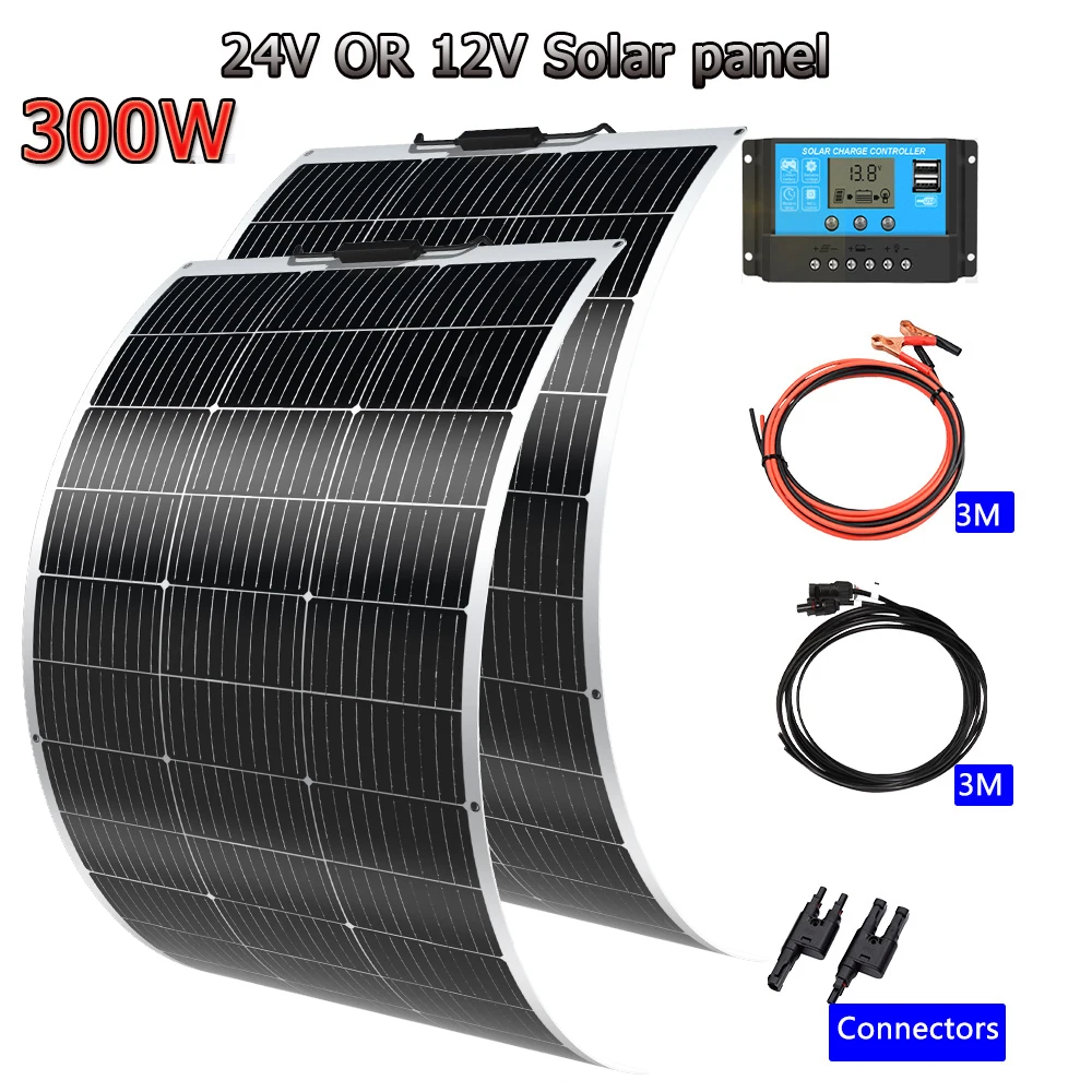 150W - 600W Solar Panel Battery charger Kit 12V / 24V/36V Monolithic semi-flexible monocrystalline solar panel power 19.8V 150W
150W - 600W Solar Panel Battery charger Kit 12V / 24V/36V Monolithic semi-flexible monocrystalline solar panel power 19.8V 150W