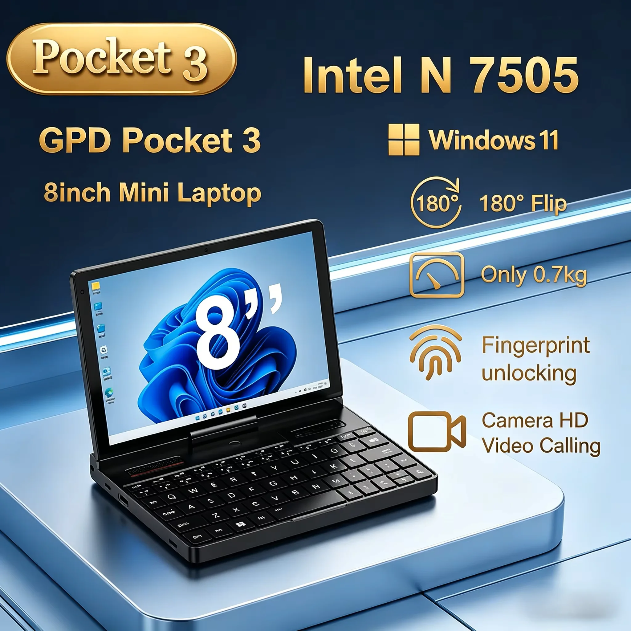GPD Pocket 3 Mini Laptop 8 Inch Intel Gold 7505 16GB 512GB SSD Modular Full-featured Windows 11 Handheld Notebook in Stock
GPD Pocket 3 Mini Laptop 8 Inch Intel Gold 7505 16GB 512GB SSD Modular Full-featured Windows 11 Handheld Notebook in Stock