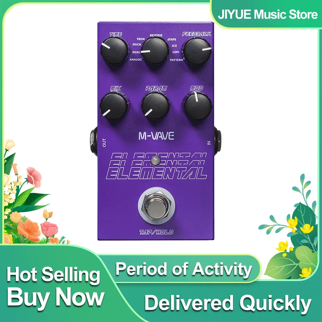 Педаль эффектов для электрогитары M-VAVE Elemental, педаль элемента, цифровые эффекты задержки, поддержка режима HOLD и TAP, детали гитары
Педаль эффектов для электрогитары M-VAVE Elemental, педаль элемента, цифровые эффекты задержки, поддержка режима HOLD и TAP, детали гитары