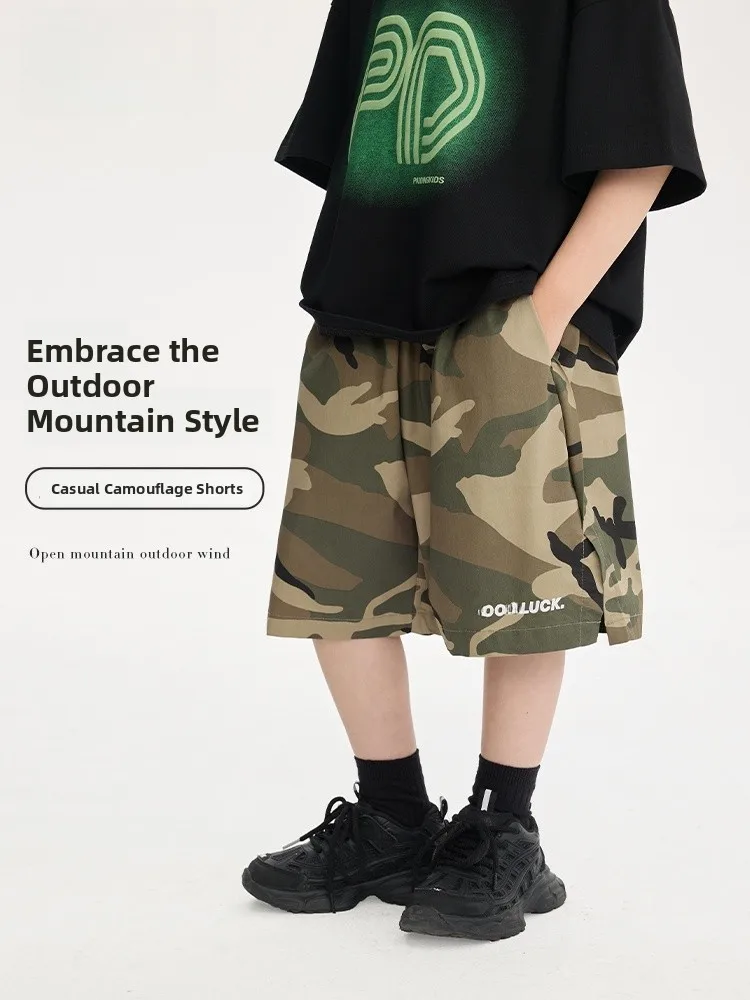 Kids Outdoor Camouflage Workwear Shorts Five-Quarter Length Boys Summer Fashionable Korean Style Cotton Blend mid Waist
Kids Outdoor Camouflage Workwear Shorts Five-Quarter Length Boys Summer Fashionable Korean Style Cotton Blend mid Waist