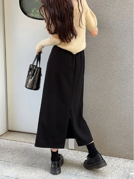 High Waist Midi A-Line Skirt Women's Woolen Straight Cut Slimming Drapey Skirt Spring 2026 New Style Korean Version Daily Wear
High Waist Midi A-Line Skirt Women's Woolen Straight Cut Slimming Drapey Skirt Spring 2026 New Style Korean Version Daily Wear