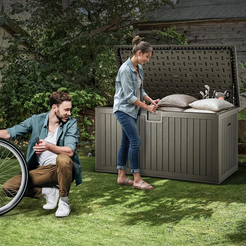 230 Gallon Large Deck Box with Divider & Side Handles, Outdoor Double-Wall Storage for Patio Furniture Cushions
230 Gallon Large Deck Box with Divider & Side Handles, Outdoor Double-Wall Storage for Patio Furniture Cushions