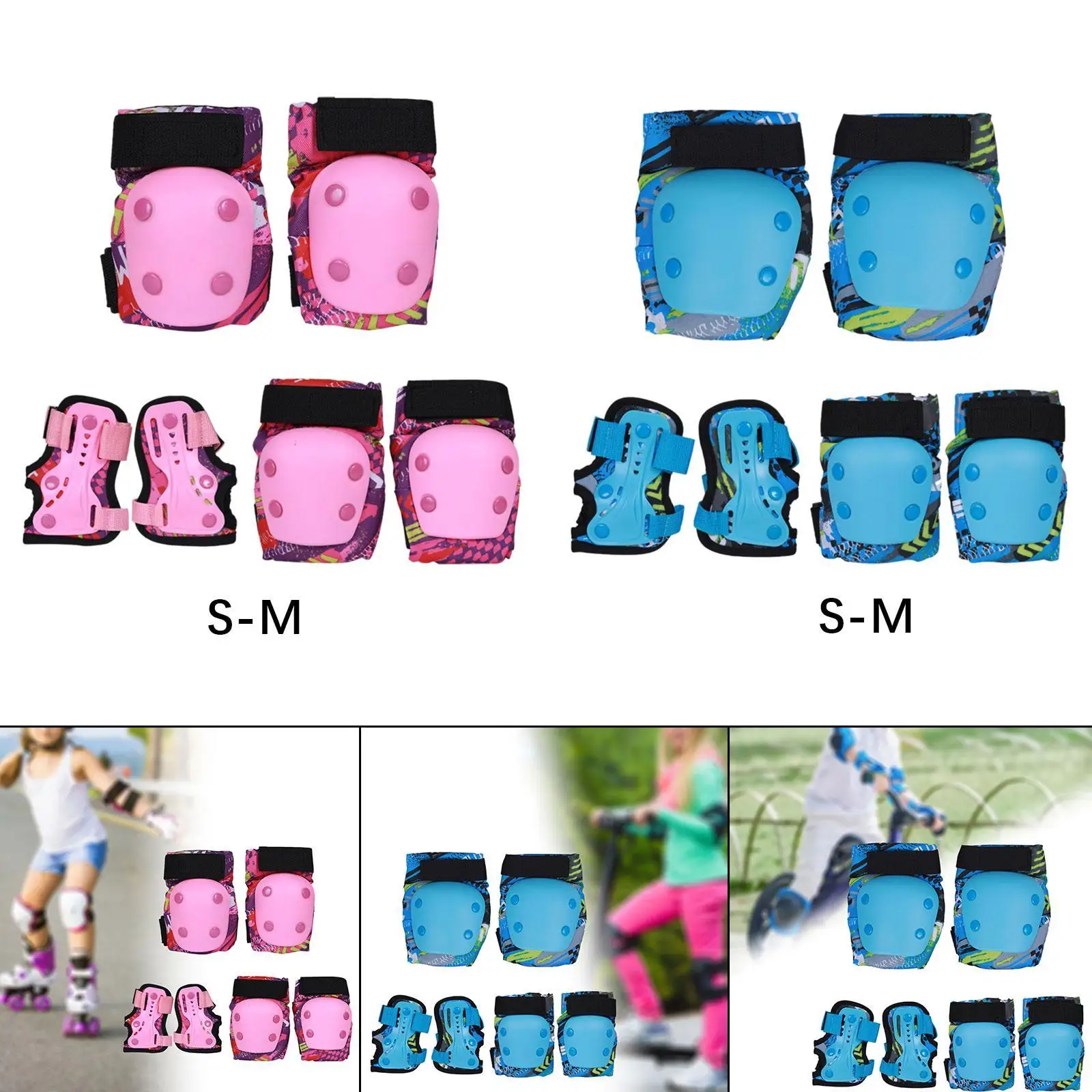 Child Protective Gear Kit with Knee Pads Elbow Pads and Wrist Guards for Roller and Inline Skating
Child Protective Gear Kit with Knee Pads Elbow Pads and Wrist Guards for Roller and Inline Skating
