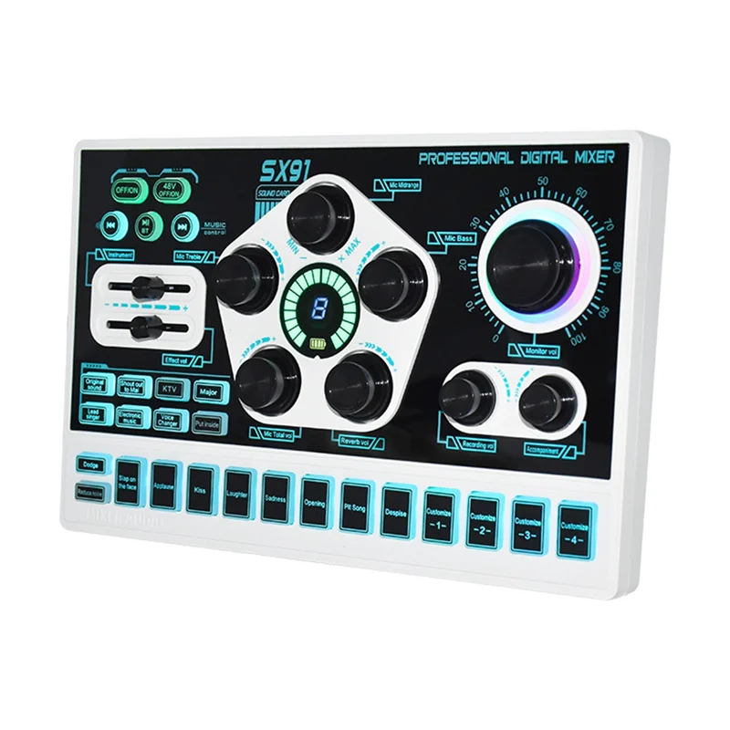 【Hot Cake】SX91 Sound Card USB Sound Mixer Professional Audio Mixing Console Amplifier For Live Sing PC Computer Laptop Cellphone
【Hot Cake】SX91 Sound Card USB Sound Mixer Professional Audio Mixing Console Amplifier For Live Sing PC Computer Laptop Cellphone