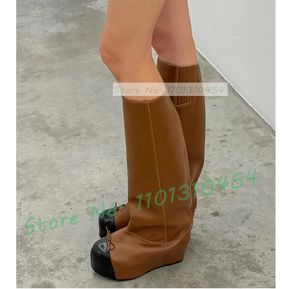 Splicing Round Toe Knee High Riding Boots Women Fashion Bow Decor Platform Boots Ladies Classy Cool Girly Wide Fit Chic Shoes
Splicing Round Toe Knee High Riding Boots Women Fashion Bow Decor Platform Boots Ladies Classy Cool Girly Wide Fit Chic Shoes