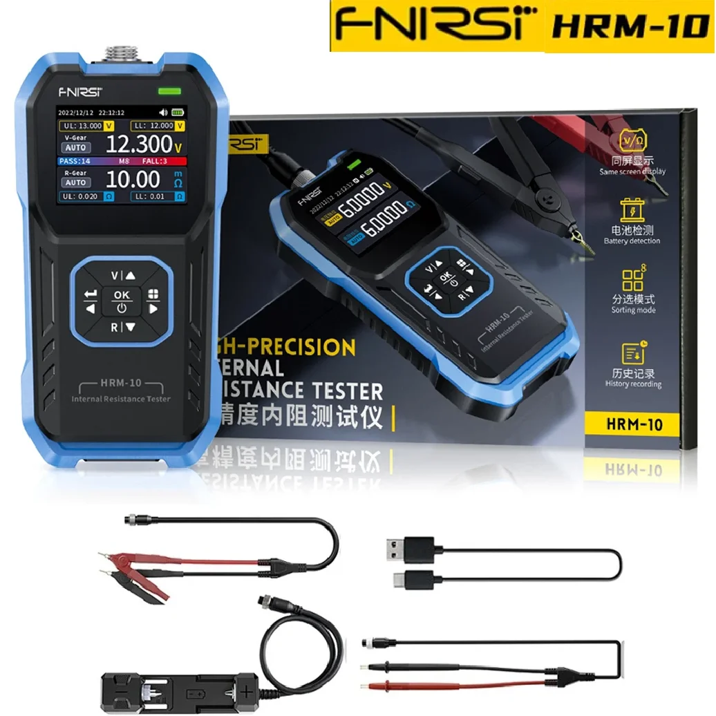 FNIRSI HRM-10 Тестер напряжения и внутреннего сопротивления аккумуляторов 18650, высокоточный тестер литий-железо-фосфатных (LiFePO4) батарей
FNIRSI HRM-10 Тестер напряжения и внутреннего сопротивления аккумуляторов 18650, высокоточный тестер литий-железо-фосфатных (LiFePO4) батарей