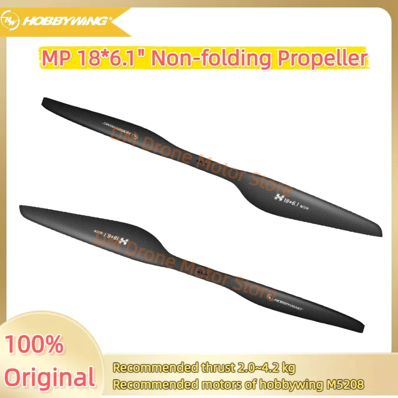 Hobbywing MP 18*6.1" Non-folding Propeller Carbon Fiber 8.5 kg Ultimate Thrust For Brushless Motors M5208 Drone Accessories
Hobbywing MP 18*6.1" Non-folding Propeller Carbon Fiber 8.5 kg Ultimate Thrust For Brushless Motors M5208 Drone Accessories
