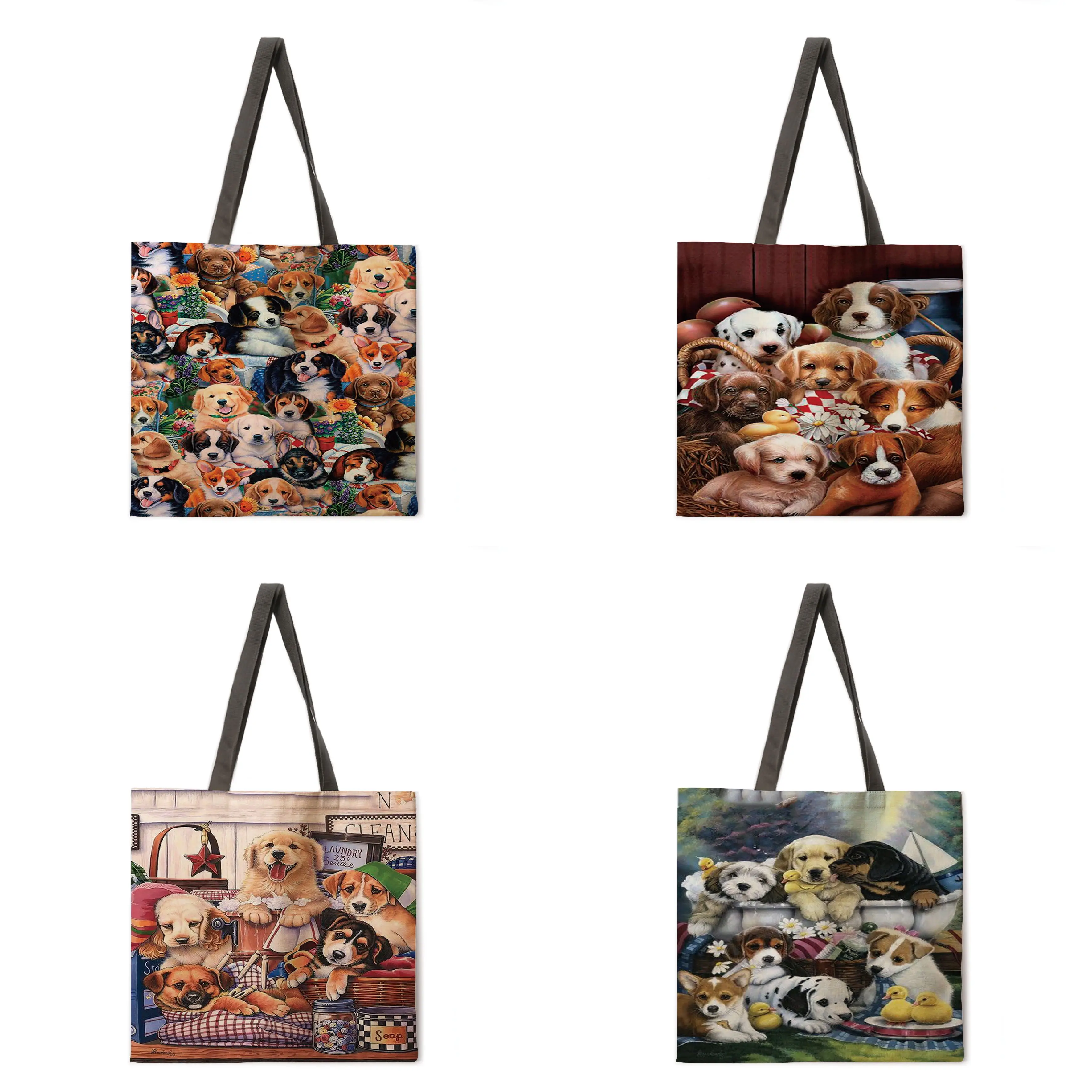 Oil painting dog linen bag handbag light shoulder bag high capacity eco-friendly shopping bag tote bag
Oil painting dog linen bag handbag light shoulder bag high capacity eco-friendly shopping bag tote bag