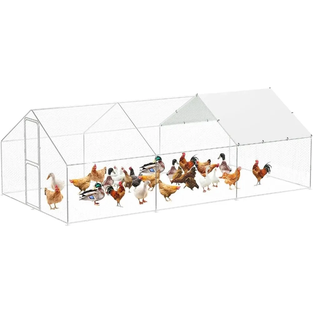 heavy duty walk-in chicken coop, large metal poultry cage with waterproof uv cover & round top design, outdoor hen house for bac
heavy duty walk-in chicken coop, large metal poultry cage with waterproof uv cover & round top design, outdoor hen house for bac