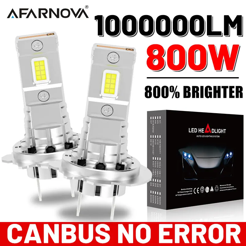 800W H7 Led Car Headlight H11 9005 Bulbs Canbus 1000000LM LED Car Headlamp HB3 H8 H9 6000K Wireless Fan Turbo 1:1 Plug And Play
800W H7 Led Car Headlight H11 9005 Bulbs Canbus 1000000LM LED Car Headlamp HB3 H8 H9 6000K Wireless Fan Turbo 1:1 Plug And Play