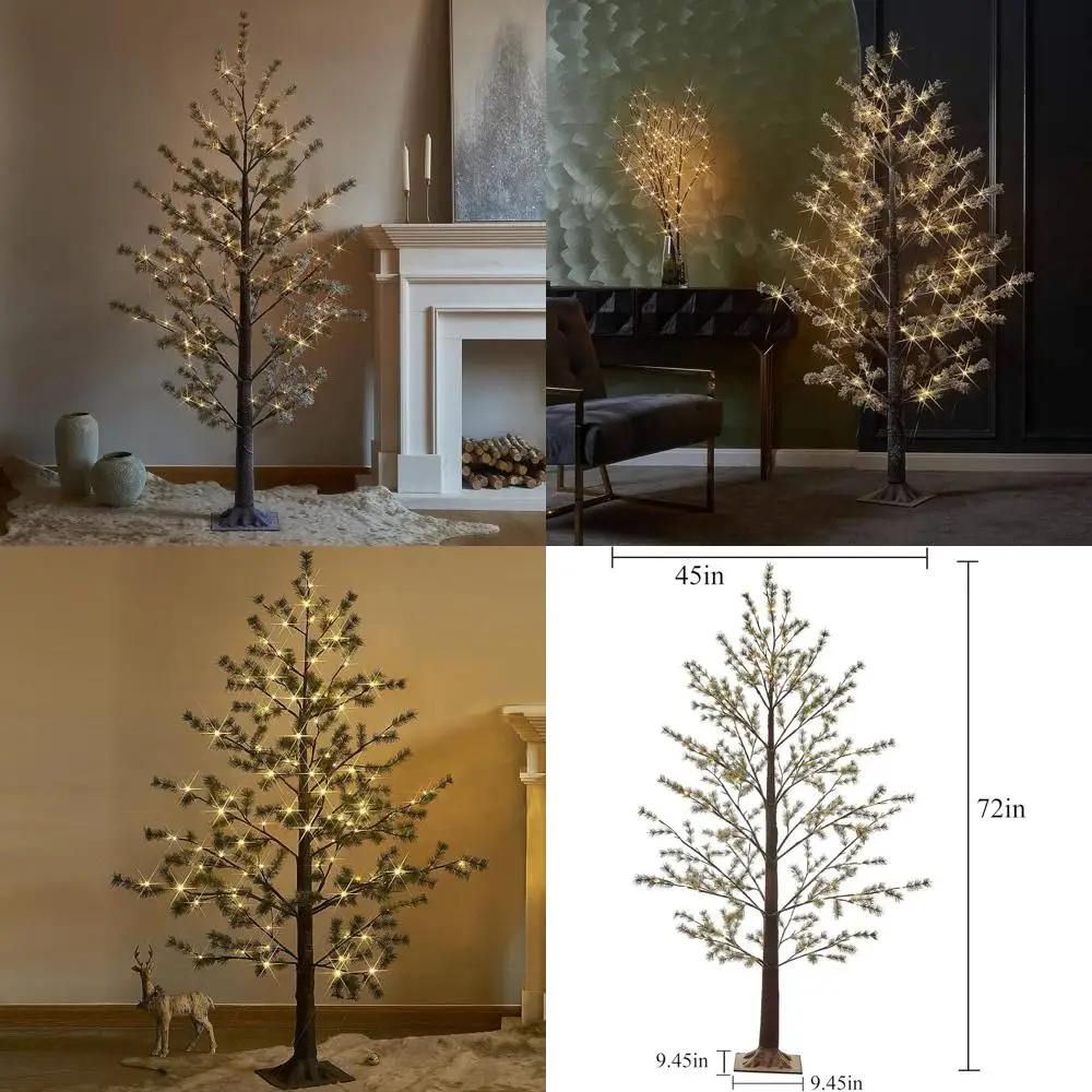 6-Foot Tall Pre-Lit Artificial Norway Pine Tree with 126 Warm White LEDs for Indoor or Outdoor Holiday Decor
6-Foot Tall Pre-Lit Artificial Norway Pine Tree with 126 Warm White LEDs for Indoor or Outdoor Holiday Decor