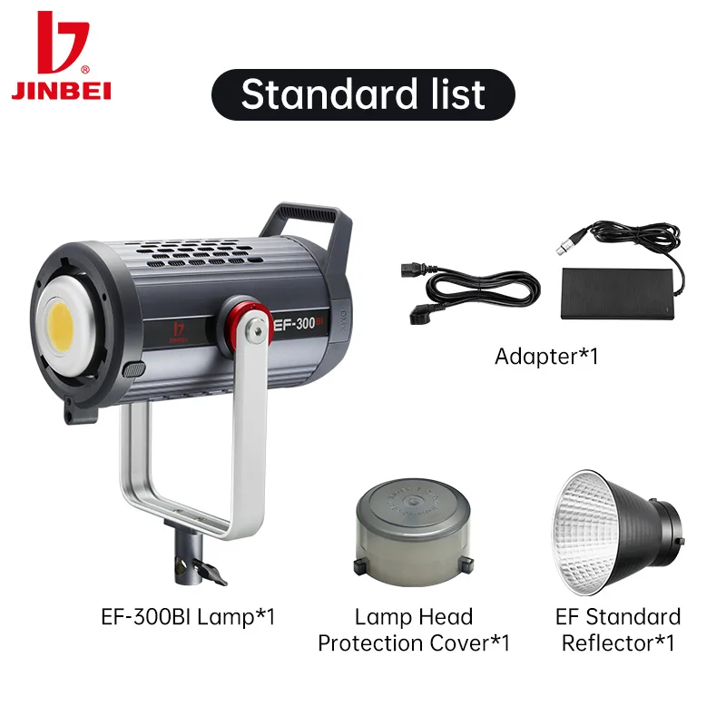 JINBEI EF-300BI Bi-color LED Video Light 2700~6500k Photography Lighting With Bowens Mount AC/DC Dual-use For Video Record/Live
JINBEI EF-300BI Bi-color LED Video Light 2700~6500k Photography Lighting With Bowens Mount AC/DC Dual-use For Video Record/Live