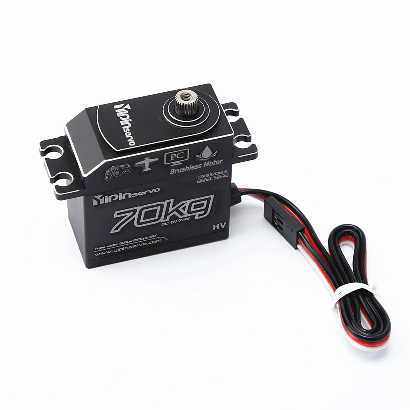 GX3370BLS 70KG Digital Servo IP67 Waterproof Steering Servo 180° Full Metal Body Stainless Steel Gear Brushless Motor Servo
GX3370BLS 70KG Digital Servo IP67 Waterproof Steering Servo 180° Full Metal Body Stainless Steel Gear Brushless Motor Servo
