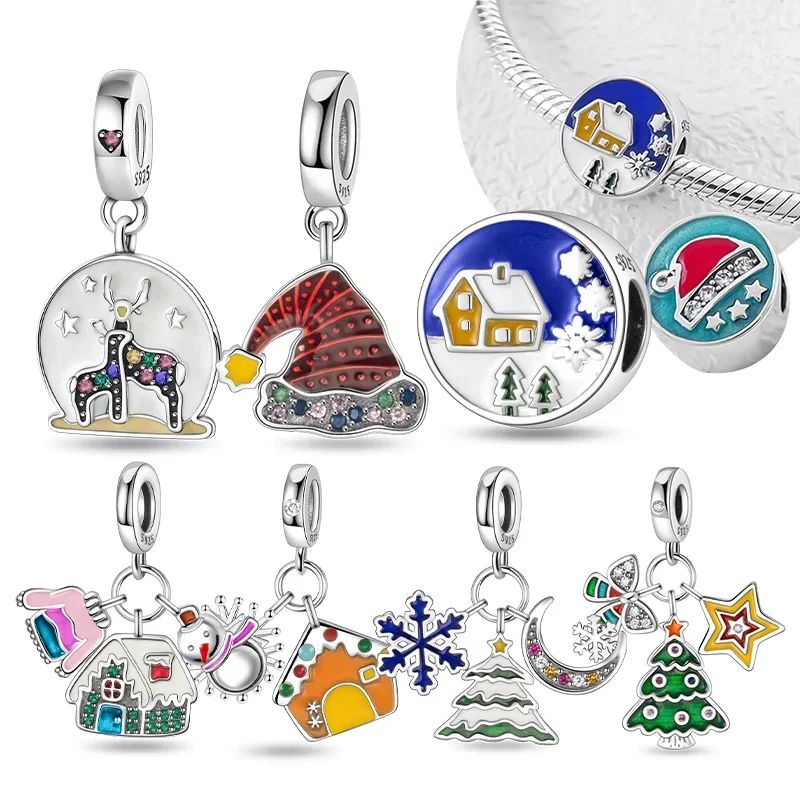 Серебряная S925 Рождественская шляпа Санты, Клаус, Дерево, Олени, Колокольчики Подвески из бисера подходят для оригинального браслета DIY ювелирные изделия подарки для женщин
Серебряная S925 Рождественская шляпа Санты, Клаус, Дерево, Олени, Колокольчики Подвески из бисера подходят для оригинального браслета DIY ювелирные изделия подарки для женщин