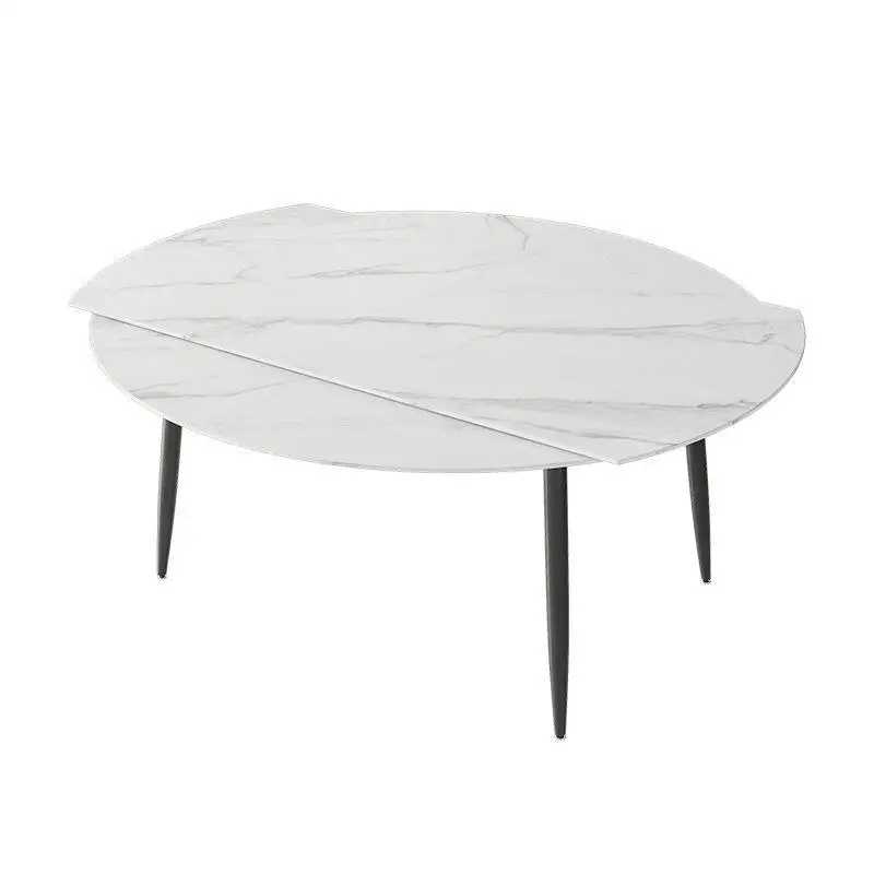 Retractable Nordic rock slab round table light luxury small apartment modern simple folding dual-purpose variable dining table 
Retractable Nordic rock slab round table light luxury small apartment modern simple folding dual-purpose variable dining table