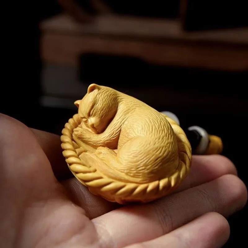 Japanese Lovely Boxwood Hand Carved Cat Figure Statue Netsuke Collectable
Japanese Lovely Boxwood Hand Carved Cat Figure Statue Netsuke Collectable