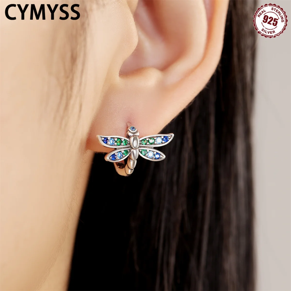 Серьги CYMYSS из стерлингового серебра 925 пробы с градиентом в виде стрекозы, роскошные ювелирные подарки, подходят для женских свадебных ювелирных аксессуаров
Серьги CYMYSS из стерлингового серебра 925 пробы с градиентом в виде стрекозы, роскошные ювелирные подарки, подходят для женских свадебных ювелирных аксессуаров
