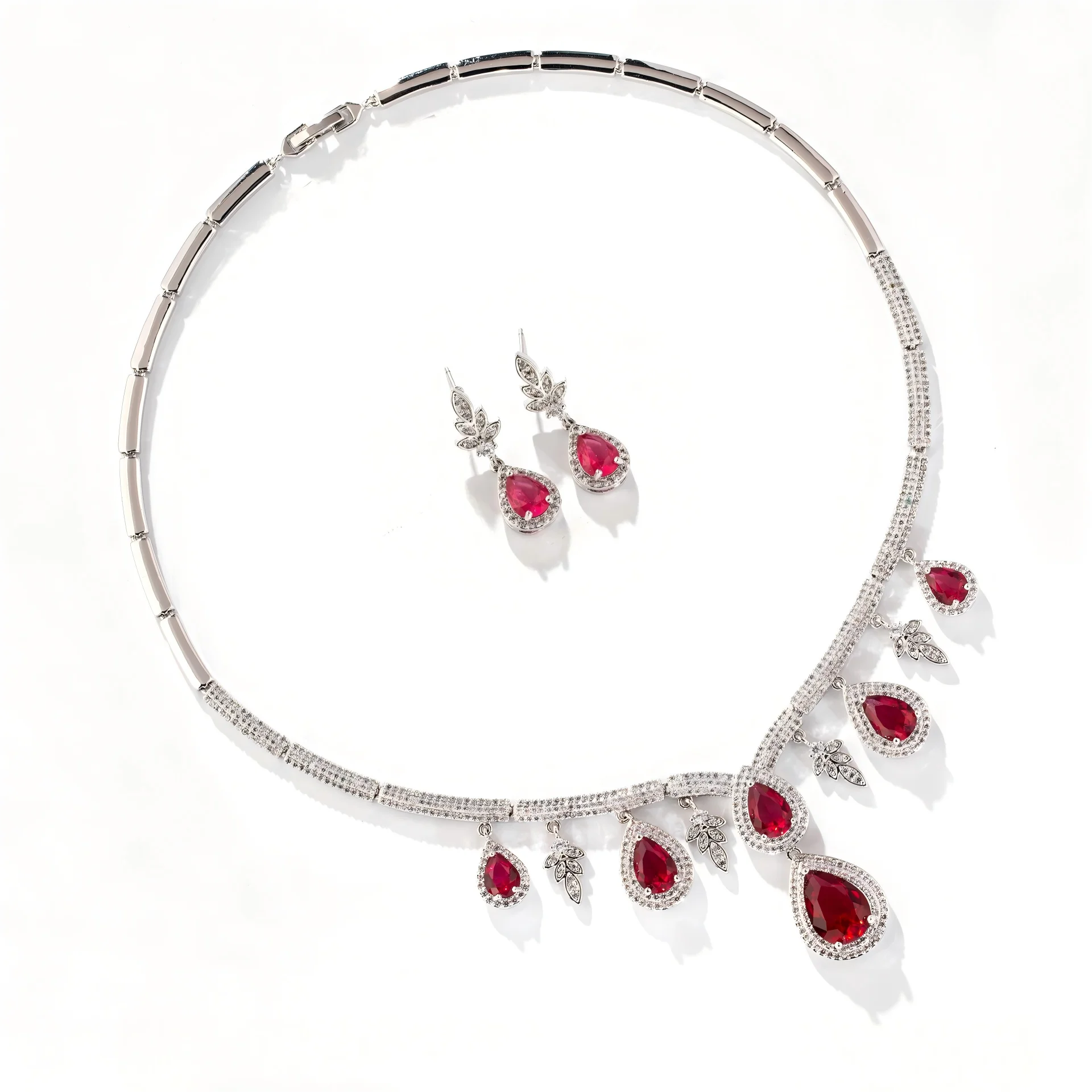 Water Drop Women Zircoina Earrings Necklace 2 PCS Set Dubai Arabia Bridal Jewelry Set Wedding Dress Accessories
Water Drop Women Zircoina Earrings Necklace 2 PCS Set Dubai Arabia Bridal Jewelry Set Wedding Dress Accessories