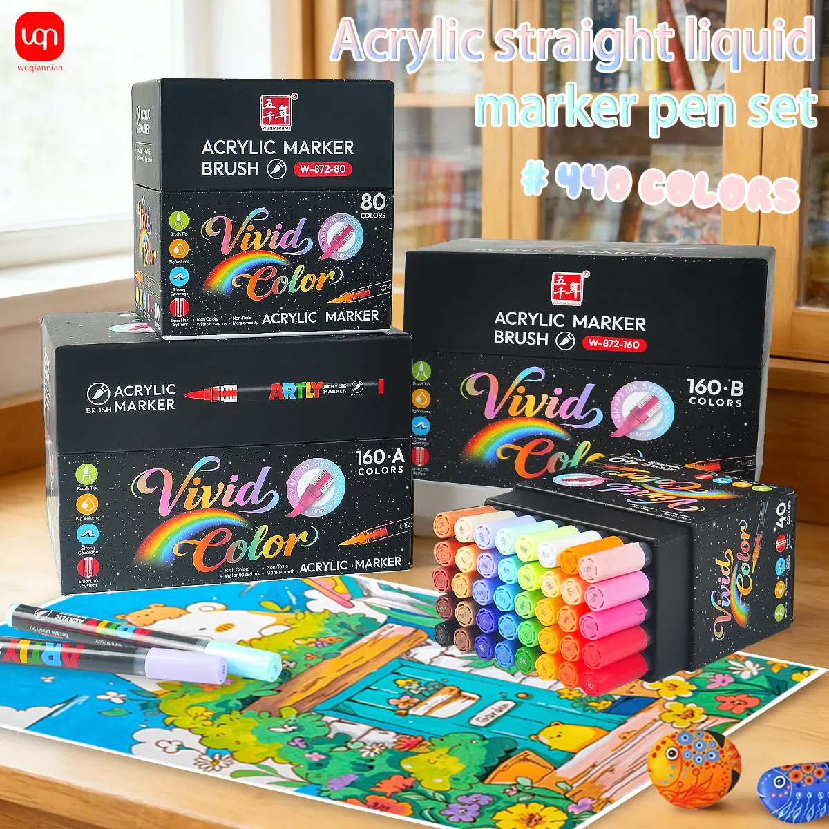 WQN-40/80/160 High-Quality Acrylic Color Markers Multi-Color Ink For Rock Painting, Stone, and Ceramic Art Supplies
WQN-40/80/160 High-Quality Acrylic Color Markers Multi-Color Ink For Rock Painting, Stone, and Ceramic Art Supplies