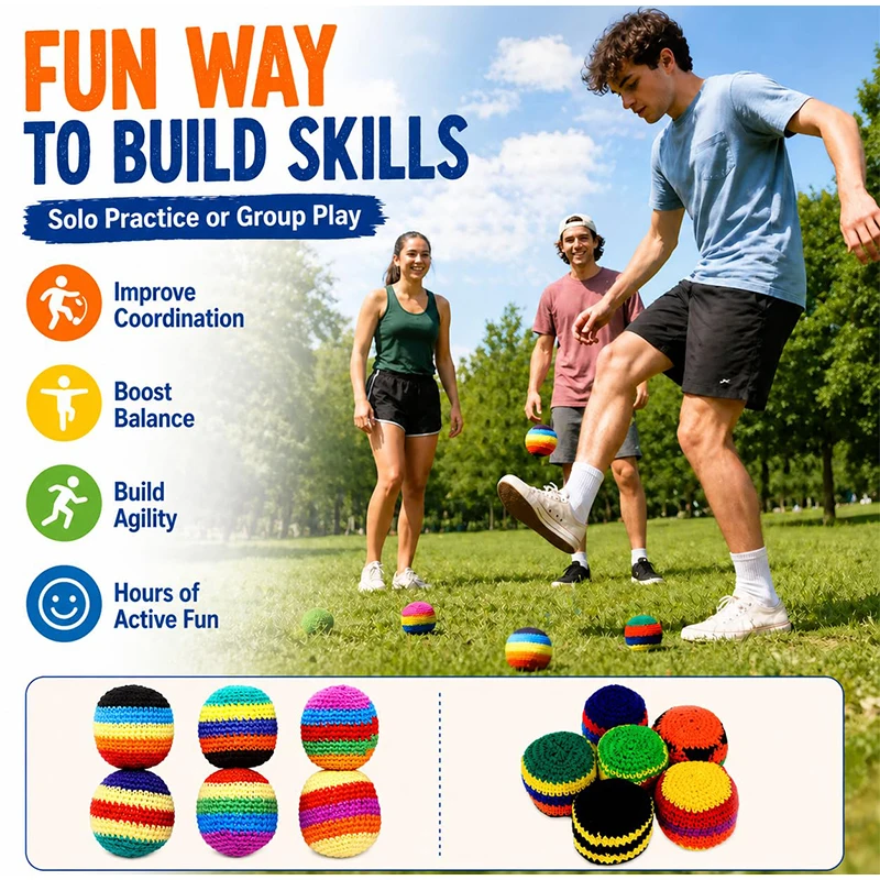 6PCS Hand-made Knitted Footbag, Adults & Children Juggling Balls For Beginners, Multicolored Geometric Pattern, Ready-to-use
6PCS Hand-made Knitted Footbag, Adults & Children Juggling Balls For Beginners, Multicolored Geometric Pattern, Ready-to-use