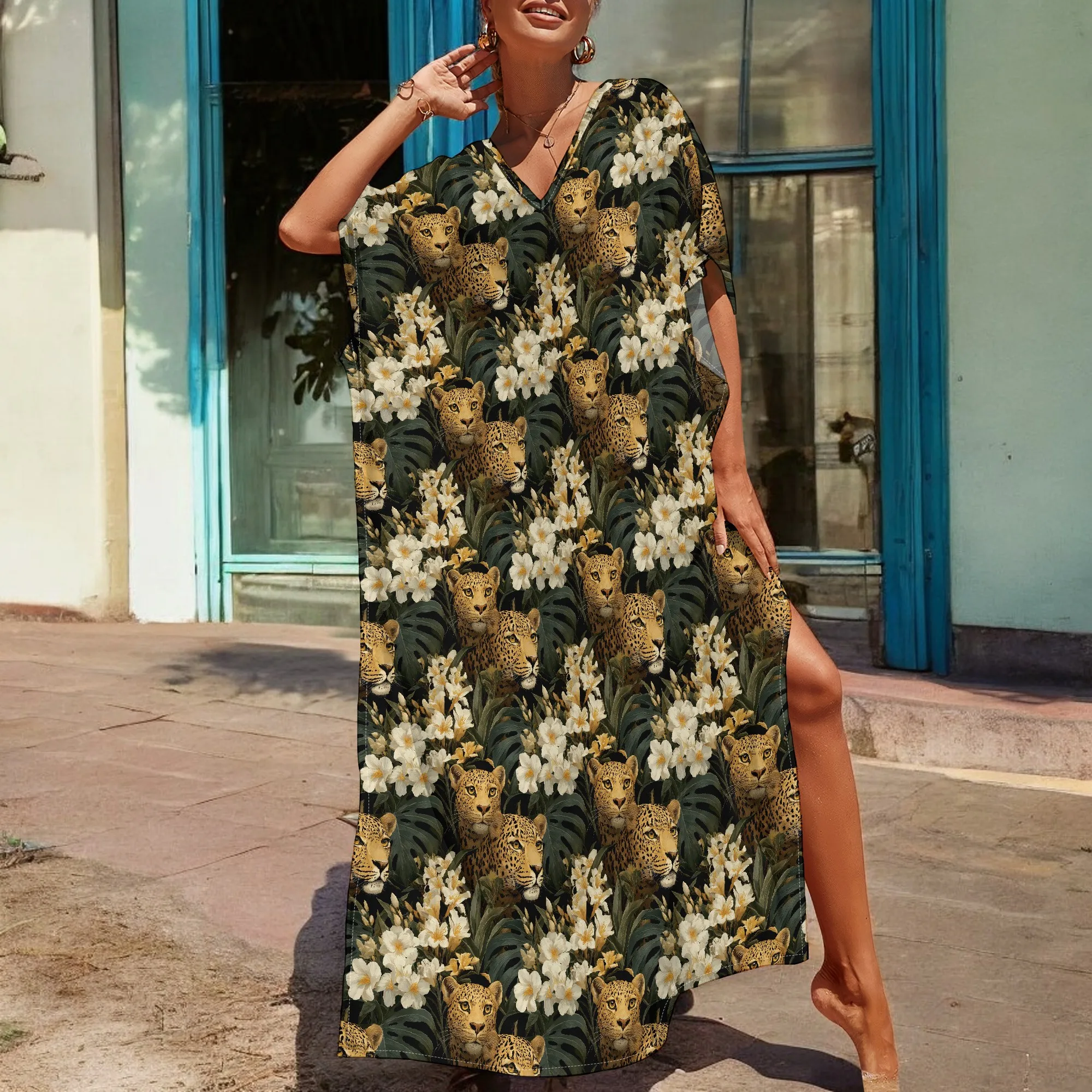 Wild Leopard Pattern Dress S-3XL - Tropical Floral and Animal Print, Ideal for Vacation, Beach, and Outdoor Events
Wild Leopard Pattern Dress S-3XL - Tropical Floral and Animal Print, Ideal for Vacation, Beach, and Outdoor Events