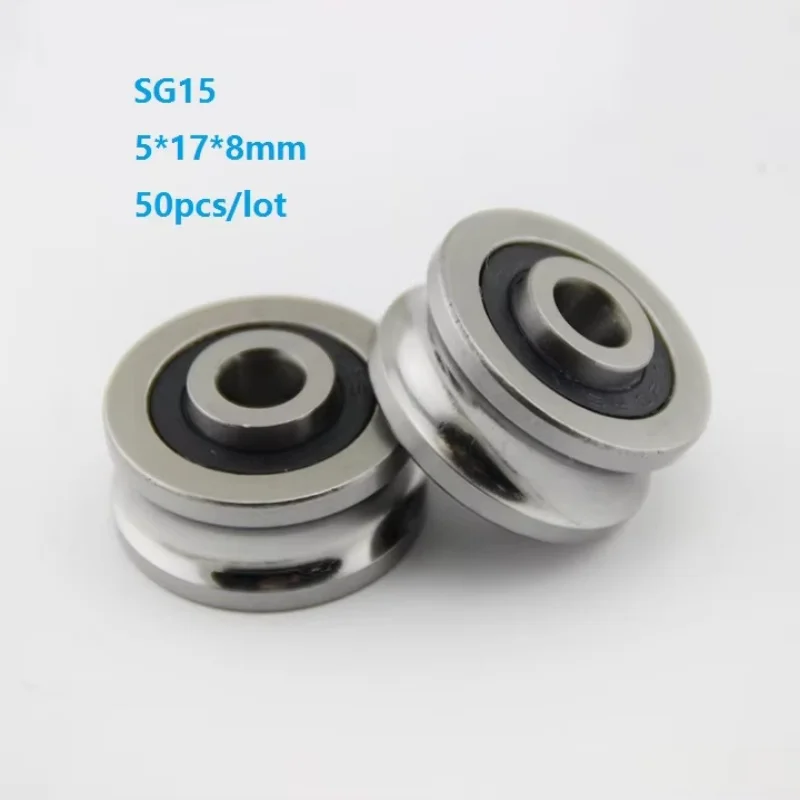 20pcs/50pcs SG15 5x17x8mm U groove roller bearing roller wheel pulley ball bearing guide track 5*17*8mm 
20pcs/50pcs SG15 5x17x8mm U groove roller bearing roller wheel pulley ball bearing guide track 5*17*8mm