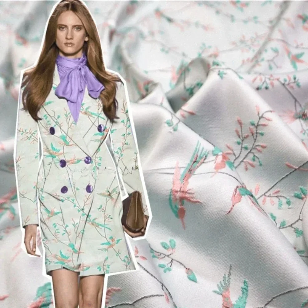 Yarn Dyed Brocade Jacquard Fabric Flower Bird Dress Suit Jacket Fashion European Brand Design Sew Wholesale Cloth By Meter
Yarn Dyed Brocade Jacquard Fabric Flower Bird Dress Suit Jacket Fashion European Brand Design Sew Wholesale Cloth By Meter