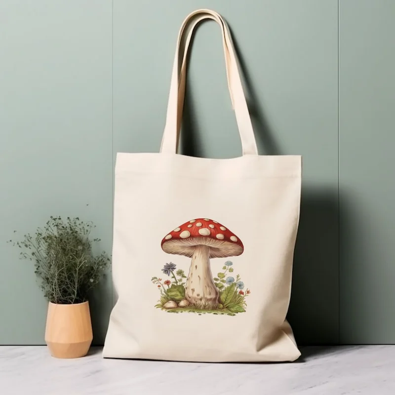 Vintage Red Mushroom Print Canvas Tote Bag Beige Cottagecore Aesthetic Shoulder Bag Casual Handbag
Vintage Red Mushroom Print Canvas Tote Bag Beige Cottagecore Aesthetic Shoulder Bag Casual Handbag