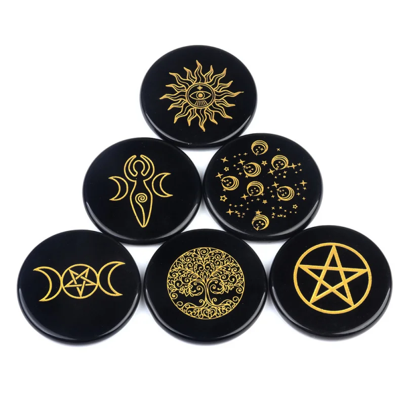 Natural Crystal Obsidian 55mm Round Piece Carving Tree Of Life Star Sun-Moon Energy Gem Goddes Coasters – DIY Home Decor Craft
Natural Crystal Obsidian 55mm Round Piece Carving Tree Of Life Star Sun-Moon Energy Gem Goddes Coasters – DIY Home Decor Craft