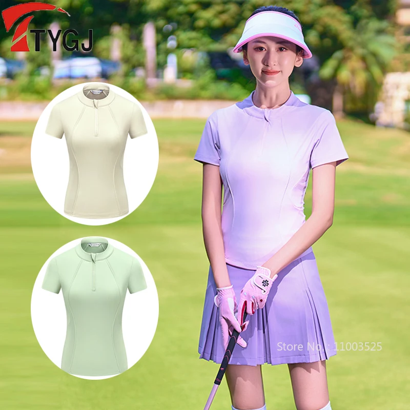TTYGJ Summer Women's Golf Polo T-shirt Zipper Collar Short Sleeve Tops for Tennis Golf Lady Quick-Dry Slim Sports Shirts
TTYGJ Summer Women's Golf Polo T-shirt Zipper Collar Short Sleeve Tops for Tennis Golf Lady Quick-Dry Slim Sports Shirts