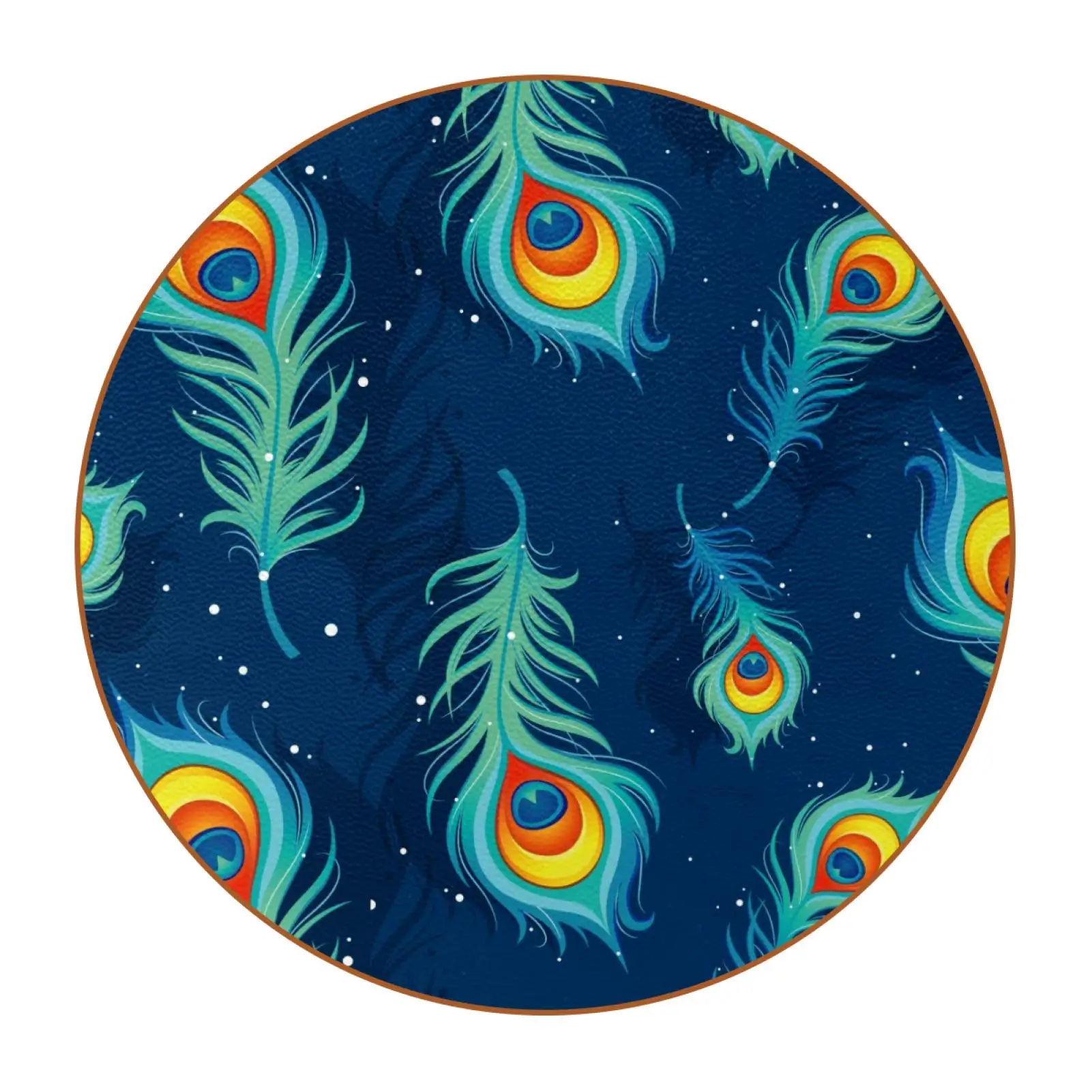 Vintage Peacock Feather Coasters for Drinks, Set of 1 Absorbent Round Ceramic Coasters Cork Backing Tabletop Protection Mat
Vintage Peacock Feather Coasters for Drinks, Set of 1 Absorbent Round Ceramic Coasters Cork Backing Tabletop Protection Mat