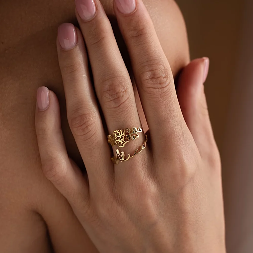 Custom Name Rings for Women Stainless Steel Jewelry Personalised Birth Flower Men Adjustable Ring Birthday Gifts for Girlfriend
Custom Name Rings for Women Stainless Steel Jewelry Personalised Birth Flower Men Adjustable Ring Birthday Gifts for Girlfriend