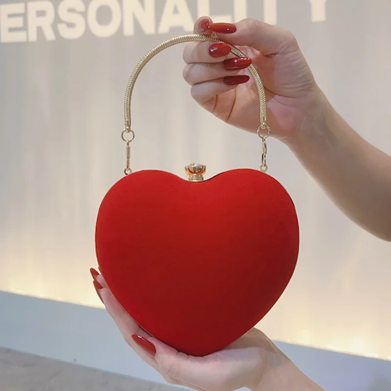 Red Heart Design Women Clutch Small Diamonds Golden Velvet Evening Bags Party Wedding Handbags Purse For Female
Red Heart Design Women Clutch Small Diamonds Golden Velvet Evening Bags Party Wedding Handbags Purse For Female