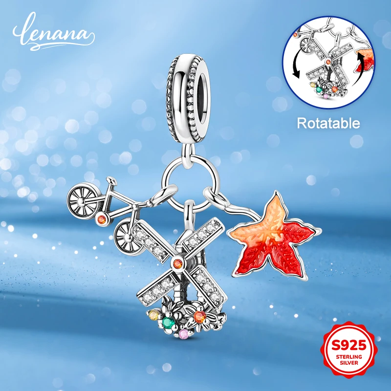 Осенняя подвеска в виде ветряной мельницы из серебра 925 пробы, ювелирный аксессуар своими руками для женщин, очаровательный подарок 
Осенняя подвеска в виде ветряной мельницы из серебра 925 пробы, ювелирный аксессуар своими руками для женщин, очаровательный подарок