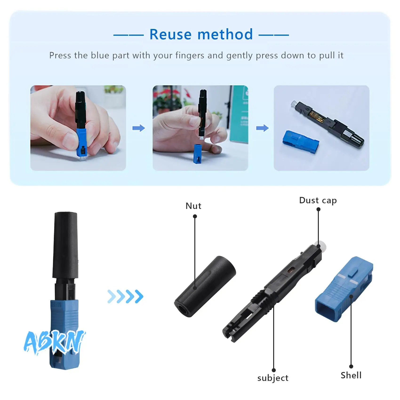 ABKN-50 Pcs Embedded Sc Upc Fiber Optic Fast Connector Ftth Single-Mode Fiber Optic Sc Quick Connector Sc Adapter Field Assembly
ABKN-50 Pcs Embedded Sc Upc Fiber Optic Fast Connector Ftth Single-Mode Fiber Optic Sc Quick Connector Sc Adapter Field Assembly