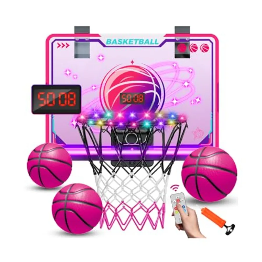 Basketball Hoop for Girls Indoor LED Basketball Hoop with 7 Color Lights Glowing Rim Scoreboard and Remote Controller Basketbal
Basketball Hoop for Girls Indoor LED Basketball Hoop with 7 Color Lights Glowing Rim Scoreboard and Remote Controller Basketbal