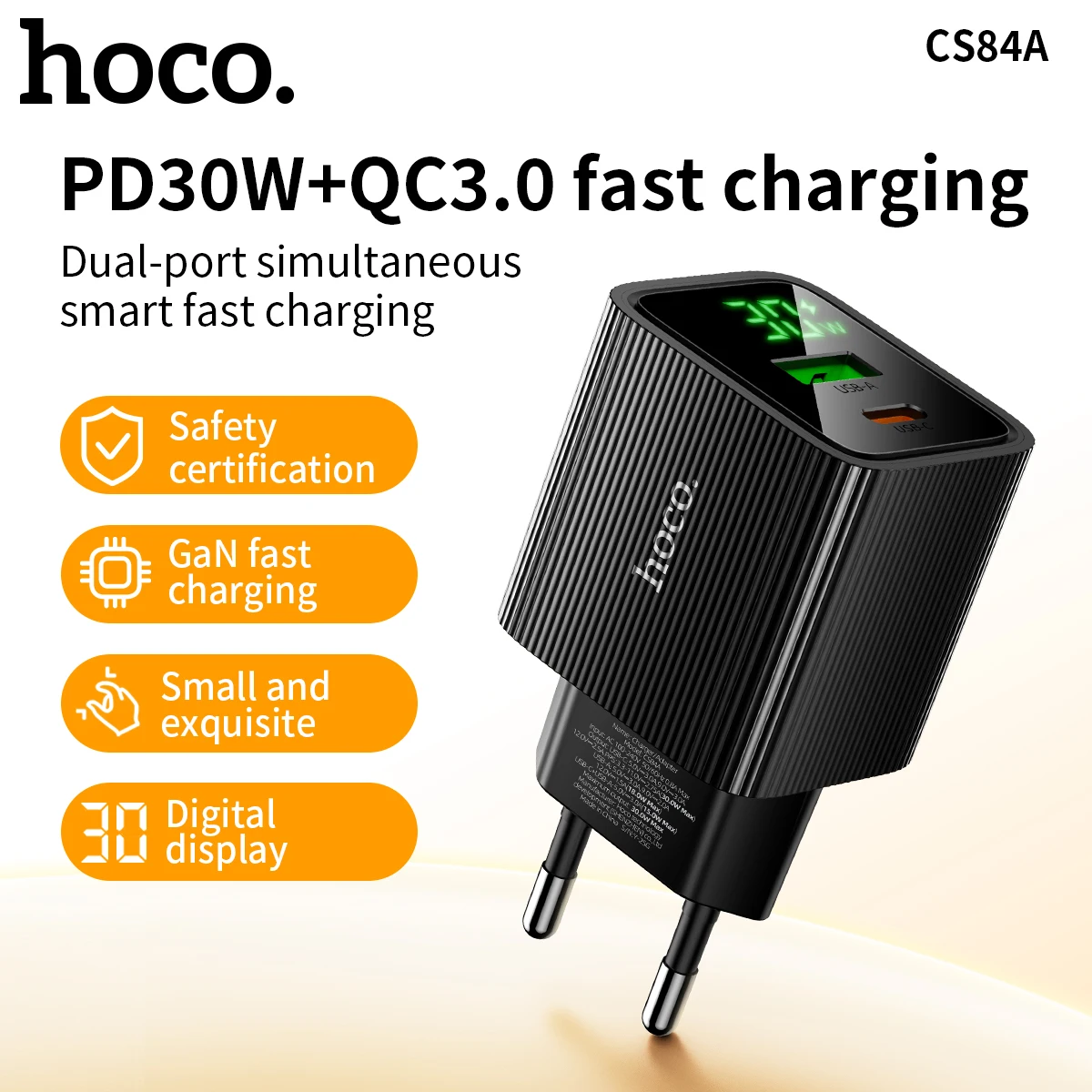 HOCO PD30W Fast Charging USB C Phone Charger For iPhone 16 15 Quick Charge Wall Adapter With LED Digital Display For Samsung S25
HOCO PD30W Fast Charging USB C Phone Charger For iPhone 16 15 Quick Charge Wall Adapter With LED Digital Display For Samsung S25