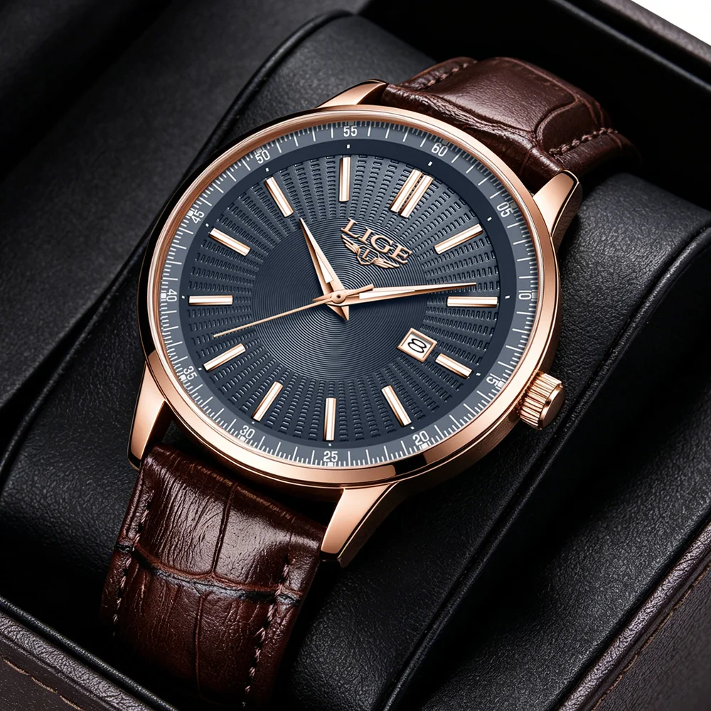 LIGE Fashion Business Men's Quartz Watch Leather Strap Waterproof Night Light Luxury Date Clock Relojes Para Hombres
LIGE Fashion Business Men's Quartz Watch Leather Strap Waterproof Night Light Luxury Date Clock Relojes Para Hombres
