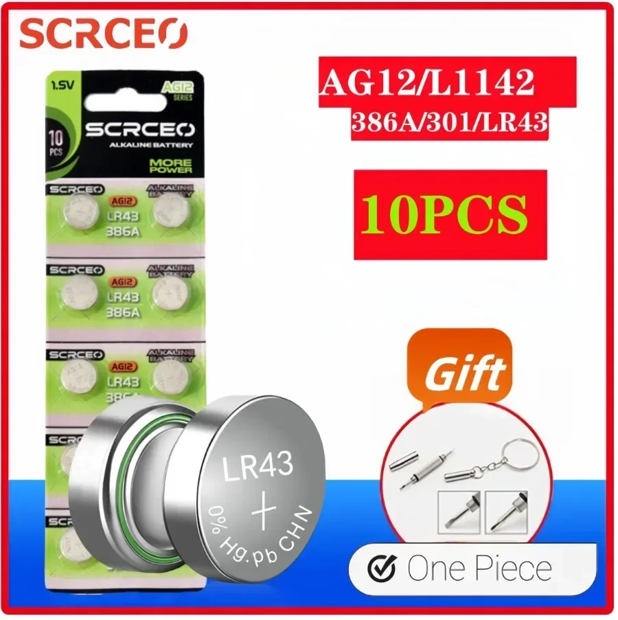 Hot2-10Pcs LR43 Batteries 1.5V AG12 Button Cell Battery Long-Lasting & Leak-Proof L1142 SR43 SR43 260 386 Battery for Watch Toy
Hot2-10Pcs LR43 Batteries 1.5V AG12 Button Cell Battery Long-Lasting & Leak-Proof L1142 SR43 SR43 260 386 Battery for Watch Toy