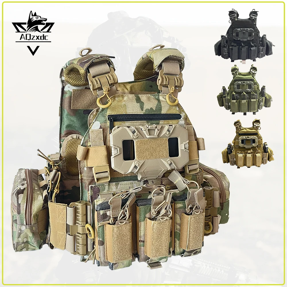 Tactical Training Vest MOLLE Quick Release Multifunctional Protective Vest with Triple Magazine Pouch 1000D CS Hunting Equipment
Tactical Training Vest MOLLE Quick Release Multifunctional Protective Vest with Triple Magazine Pouch 1000D CS Hunting Equipment