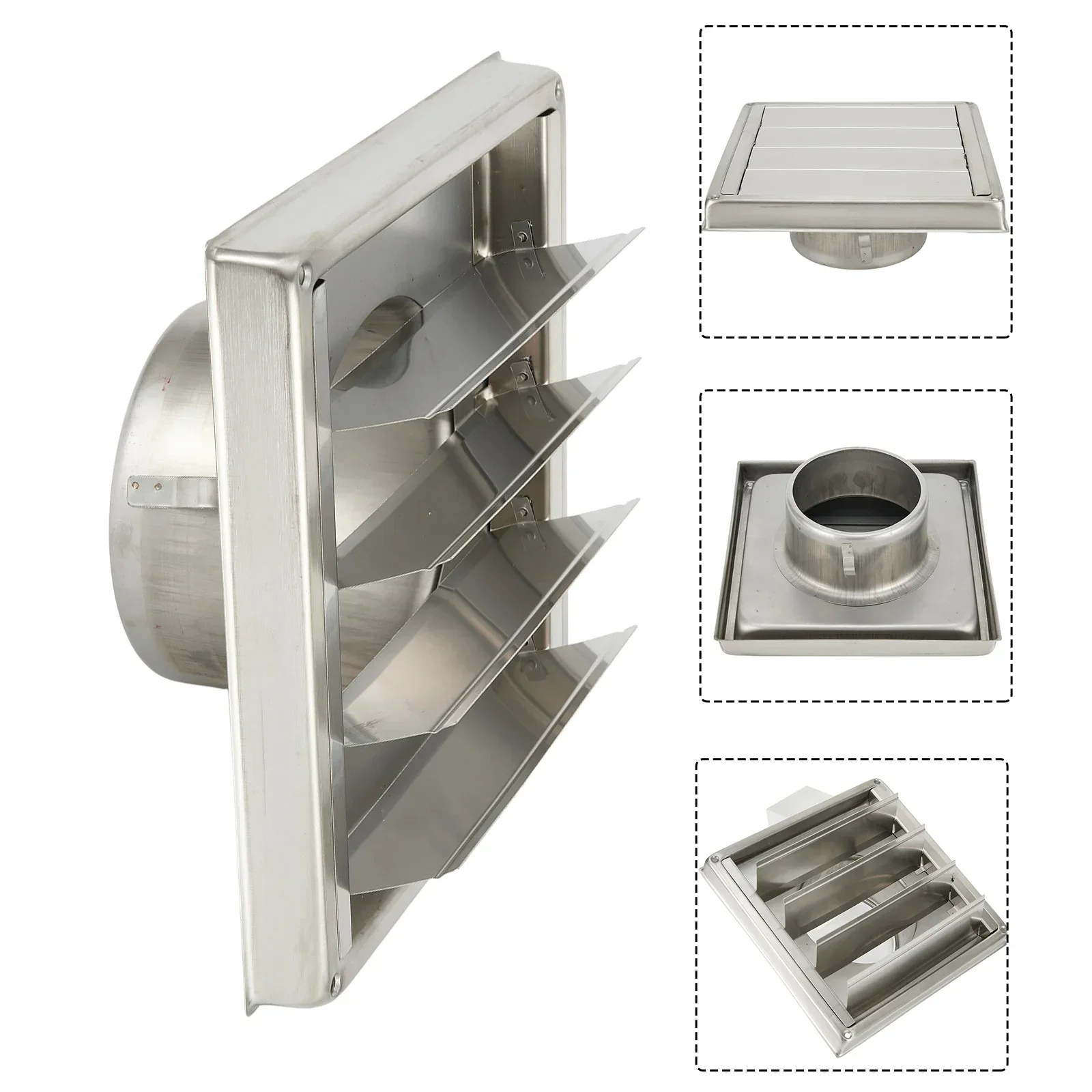 100MM Stainless Steel Exterior Wall Vent Square Air Outlet Kitchen Bathroom Wall Grilles Movable Home Decoration
100MM Stainless Steel Exterior Wall Vent Square Air Outlet Kitchen Bathroom Wall Grilles Movable Home Decoration