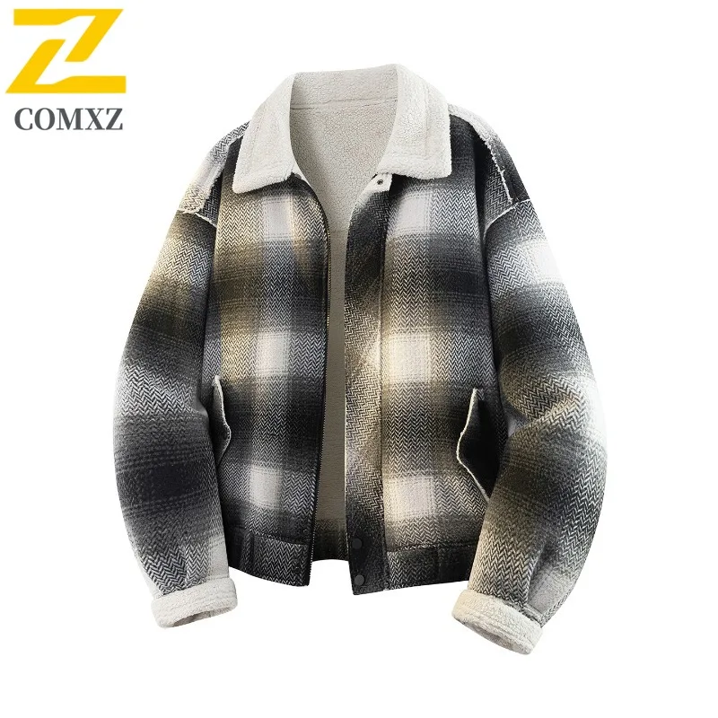 COMXZ Unisex Lamb Fleece Lined Jacket Thickened Warm Cold Proof Outerwear Trendy Square Gradient Color Block Cotton Fashion Coat
COMXZ Unisex Lamb Fleece Lined Jacket Thickened Warm Cold Proof Outerwear Trendy Square Gradient Color Block Cotton Fashion Coat