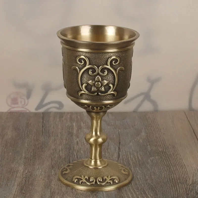 Vintage Bronze Goblet | Embossed Floral Design High Foot Wine Cup | Elegant Home Bar Accessory for Spirits and Liquors
Vintage Bronze Goblet | Embossed Floral Design High Foot Wine Cup | Elegant Home Bar Accessory for Spirits and Liquors
