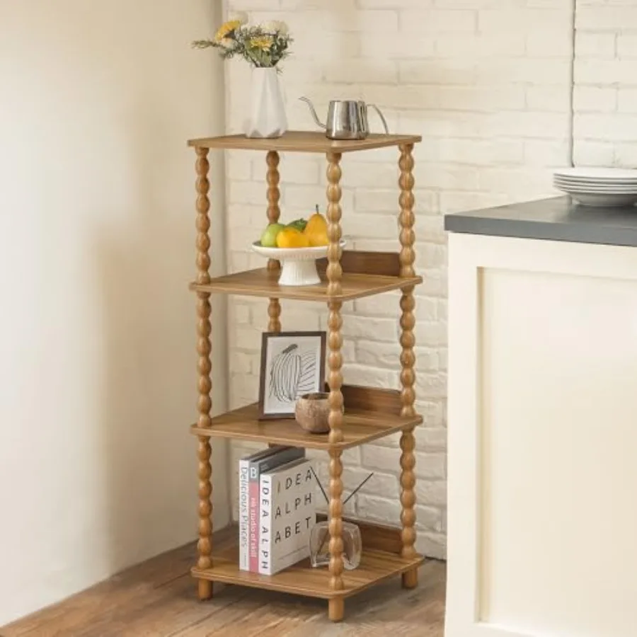 Bookshelf, 4-Tier Bookcase with Open Shelves, Vintage Book Shelf for Small Spaces, Bedroom, Living Room and Office with Solid W
Bookshelf, 4-Tier Bookcase with Open Shelves, Vintage Book Shelf for Small Spaces, Bedroom, Living Room and Office with Solid W