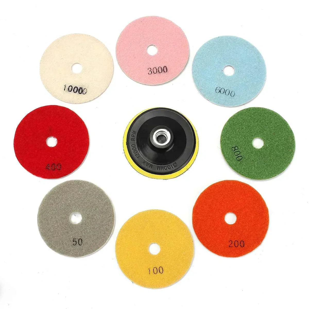 16pcs 4 inch 100mm For Granite Concrete Stone Marble Polishing Use Grinding Discs Set Polishing Pads Diamond Kit Wet/Dry
16pcs 4 inch 100mm For Granite Concrete Stone Marble Polishing Use Grinding Discs Set Polishing Pads Diamond Kit Wet/Dry