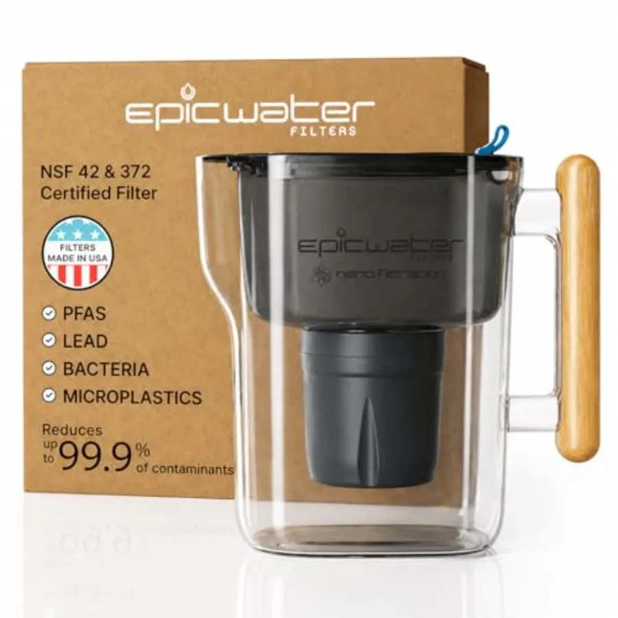 Epic Nano XP Water Filter Pitchers for Drinking Water 10 Cup 150 Gallon Filter Gravity Water Filter Black and Bamboo
Epic Nano XP Water Filter Pitchers for Drinking Water 10 Cup 150 Gallon Filter Gravity Water Filter Black and Bamboo