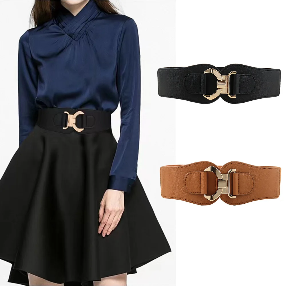Fashion Elasticidad Belt Ladies Stretch Lady's Wide Waist Seal Coat Dress Decoration Metal Buckle Corset Belts for Women Luxury
Fashion Elasticidad Belt Ladies Stretch Lady's Wide Waist Seal Coat Dress Decoration Metal Buckle Corset Belts for Women Luxury